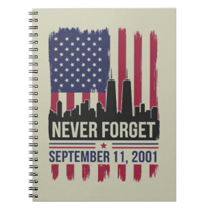 Vergiss nie den 11. September 2001 Gedenktag USA Notizblock