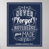 Vergiss nie den Unterschied, den du gemacht hast Poster (Vorne)