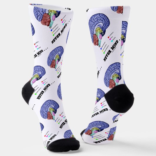 Vergiss nie ... Gehirnanatomie Psyche Spaß Socken (Gewinkelt)