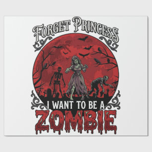 Vergiss Prinzessin Zombie Blut Mond Friedhof Flede Geschenkpapier