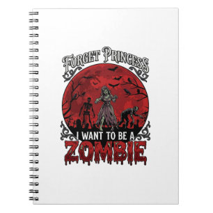 Vergiss Prinzessin Zombie Blutmond Friedhof Fleder Notizblock