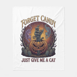 Vergiss Süßigkeiten, gib mir einfach Halloween-Kür Fleecedecke