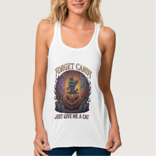 Vergiss Süßigkeiten, gib mir einfach Halloween-Kür Tank Top