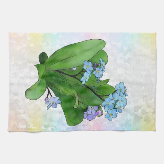 Vergissmeinicht Geschirrtuch (Horizontal)