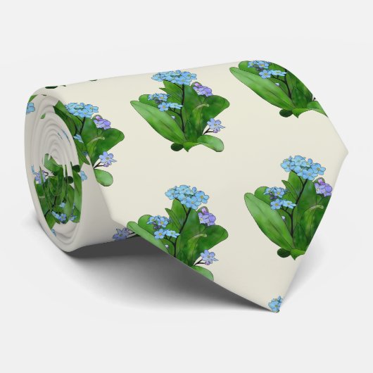 Vergissmeinicht Krawatte (Gerollt)