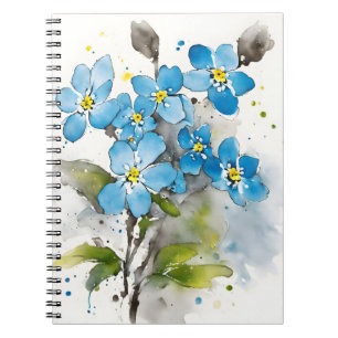 Vergissmeinnicht - Aquarellblumen Notizblock