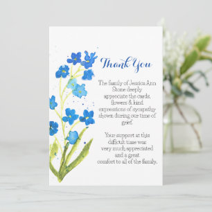 Vergissmeinnicht Blau Floral Beerdigung Tod Danke Einladung