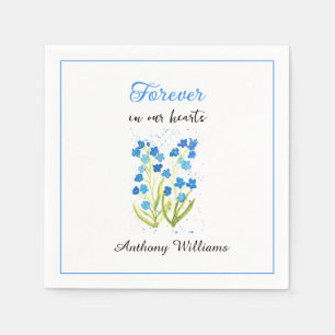 Vergissmeinnicht Blaue Blumen Beerdigung Serviette