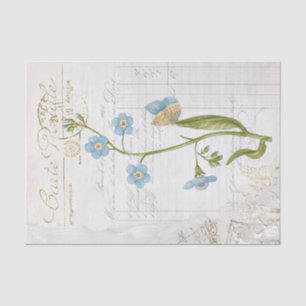 Vergissmeinnicht-Blauer-Schmetterling-Blume-Franzö Seidenpapier
