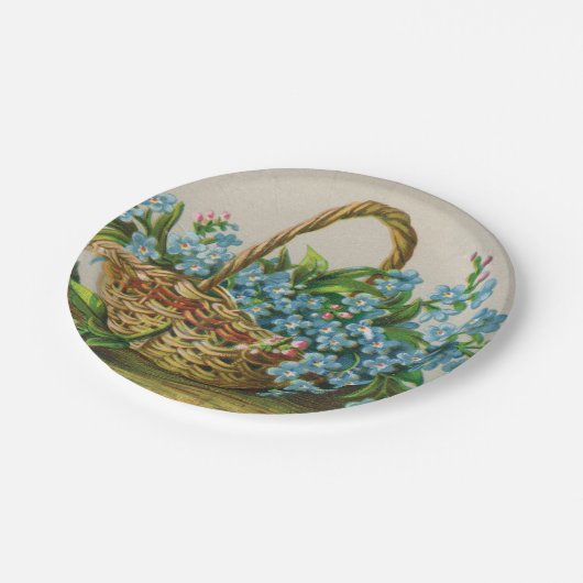 Vergissmeinnicht blüht Picknick-Pappteller Pappteller (Schrägansicht)