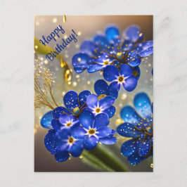 Vergissmeinnicht-Blume mit goldenen Akzenten Postkarte