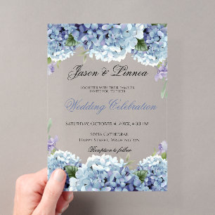 Vergissmeinnicht-Blumen Aquarell Elegante Hochzeit Acryleinladungen