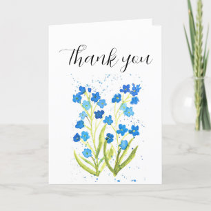Vergissmeinnicht-Blumen-Baby-Shower-Dankeschön  Dankeskarte