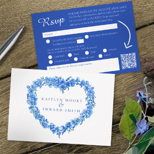 Vergissmeinnicht-Blumen blau Wasserfarbe Hochzeit  RSVP Karte