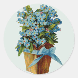 Vergissmeinnicht-Blumen Runder Aufkleber