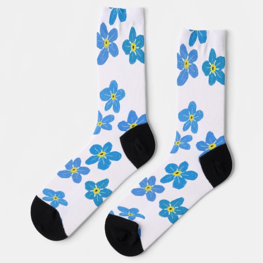 Vergissmeinnicht-Blumen-Socken Socken (Linkes Detail)