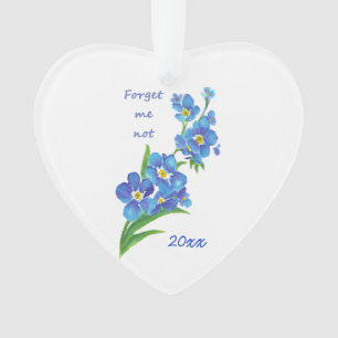 "Vergissmeinnicht" Blumen Zitat Benutzerdefinierte Ornament