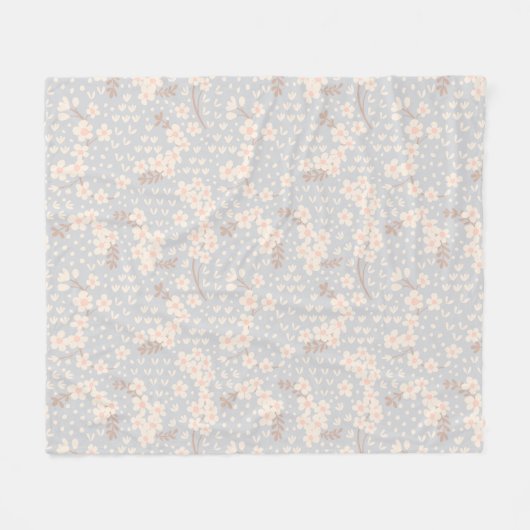 Vergissmeinnicht-Blumenmuster Fleecedecke (Vorderseite (Horizontal))