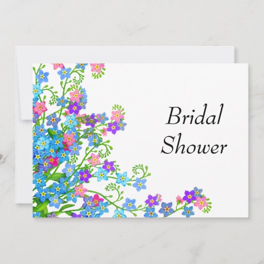 Vergissmeinnicht-Garten-Brautparty lädt ein Einladung (Vorderseite)