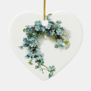Vergissmeinnicht im Vintage-Stil Keramikornament