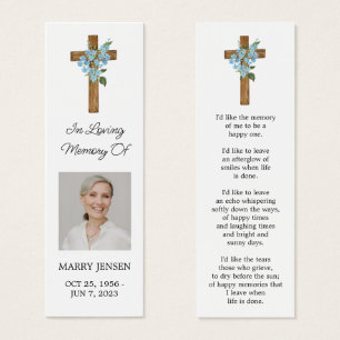Vergissmeinnicht-Kreuz-Foto-Funeral-Lesezeichen