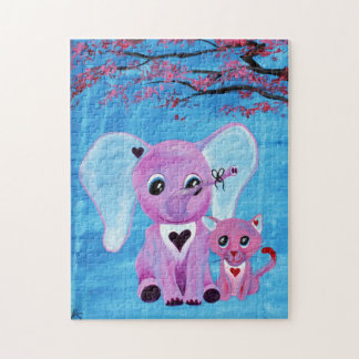 Vergissmeinnicht Rosa Elefant Katze Kirschblüten K Puzzle