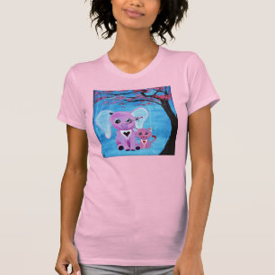 Vergissmeinnicht Rosa Elefant Katzenkirschblütenku T-Shirt