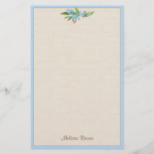 Vergissmeinnicht-Sträußchen Blaue Blumen Rustikal Briefpapier