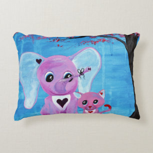 Vergissmeinnicht, Süße Elefant Katzen Kunstdecke Dekokissen