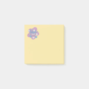 Vergissmeinnicht und Botschaft auf lebendigem flor Post-it Klebezettel