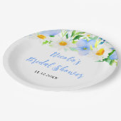 Vergissmeinnicht- und Gänseblümchen-Blumen-Bridal- Pappteller (Schrägansicht)