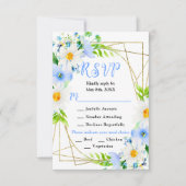 Vergissmeinnicht und Gänseblümchen Hochzeit RSVP Karte (Vorderseite)