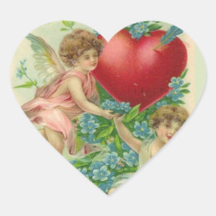 Vergissmeinnicht Valentinstag Herz-Aufkleber