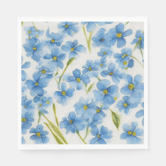 Vergissmeinnicht-Wasserfarbe-Blumen-Papier-Serviet Serviette