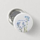 Vergissmeinnicht Wasserfarben-Gartenblume Button (Vorne & Hinten)