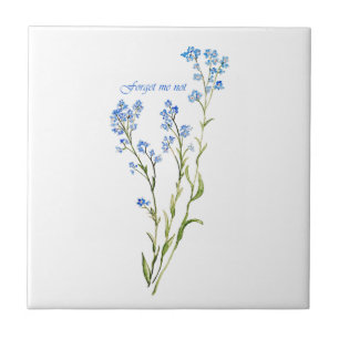 Vergissmeinnicht Wasserfarben-Gartenblume Fliese