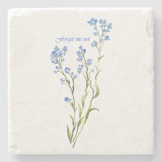 Vergissmeinnicht Wasserfarben-Gartenblume Steinuntersetzer (Vorderseite)