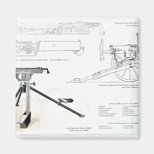 Vergleich der automatischen Colt-Waffe Magnet (Vorne)