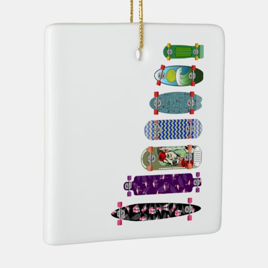 Vergleich der Größe der Skateboards Keramikornament (Rechts)