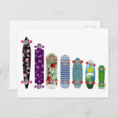 Vergleich der Größe der Skateboards Postkarte (Vorne/Hinten)