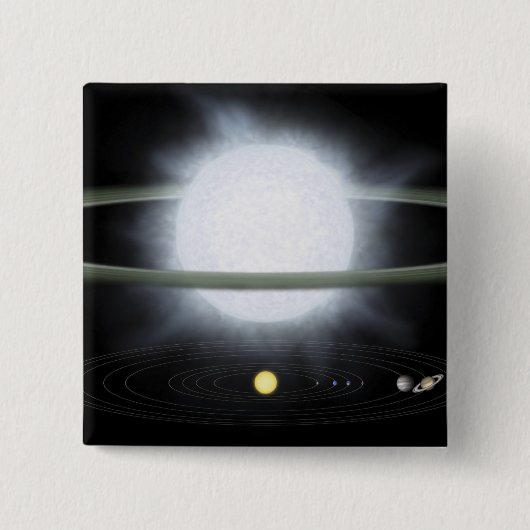 Vergleich der Größe eines übergroßen Sterns Button (Vorderseite)