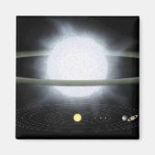 Vergleich der Größe eines übergroßen Sterns Magnet (Vorne)