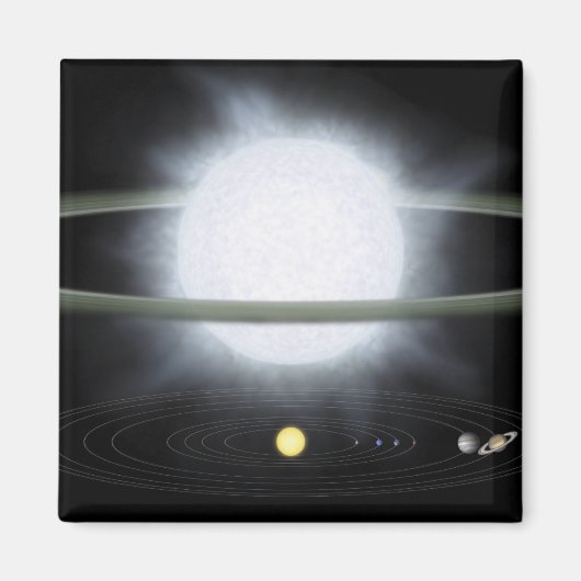 Vergleich der Größe eines übergroßen Sterns Magnet (Vorne)