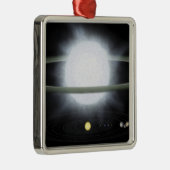 Vergleich der Größe eines übergroßen Sterns Ornament Aus Metall (Rechts)