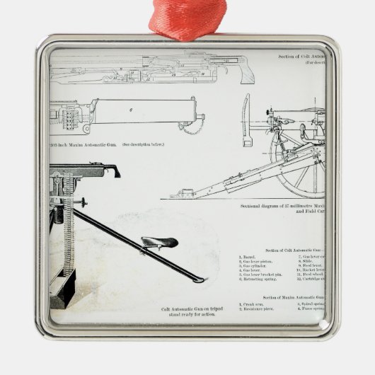 Vergleich des Colt-Maschinengewehrs Ornament Aus Metall (Vorne)