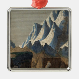 Vergleichbare Höhe der Hauptberge Silbernes Ornament