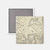 Vergleichende Größe der Seen und Inseln Magnet (Vorderseite/Rückseite)