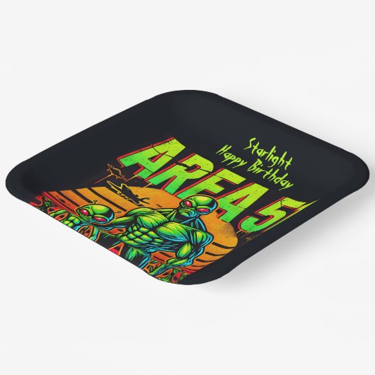 Verglühende UFOs über Fläche 51 Pappteller (Gewinkelt)