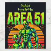 Verglühende UFOs über Fläche 51 Weinetikett (Einzelnes Label)