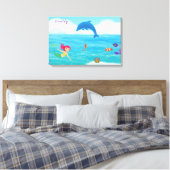Vergnügen am Sonnenhüdchen Dolphin Beach Personali Leinwanddruck (Insitu (Schlafzimmer))